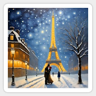 Starry Night Over Paris Sticker